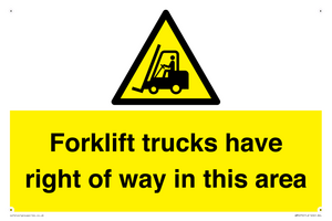 WM5276: Forklift trucks have right of way