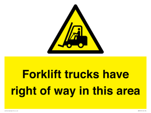 WM5276: Forklift trucks have right of way