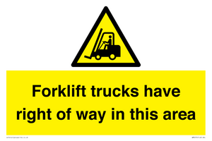 WM5276: Forklift trucks have right of way