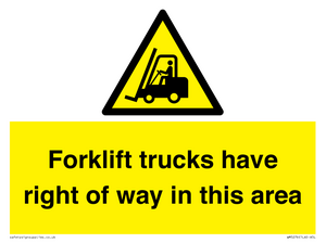 WM5276: Forklift trucks have right of way