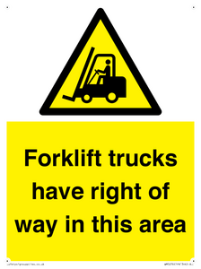 WM5276: Forklift trucks have right of way