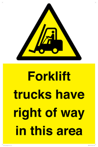 WM5276: Forklift trucks have right of way