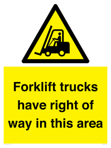 WM5276: Forklift trucks have right of way