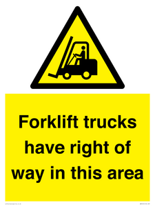 WM5276: Forklift trucks have right of way