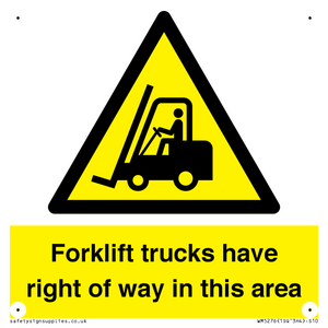 WM5276: Forklift trucks have right of way