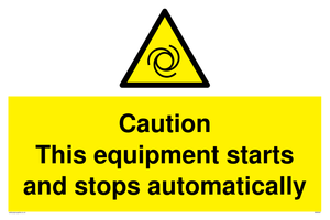 WM5587: Caution Equipment starts and stops automatically