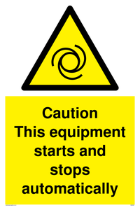 WM5587: Caution Equipment starts and stops automatically