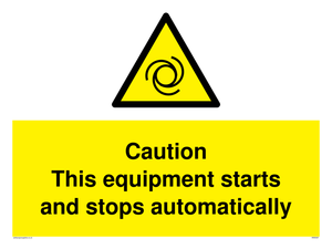 WM5587: Caution Equipment starts and stops automatically