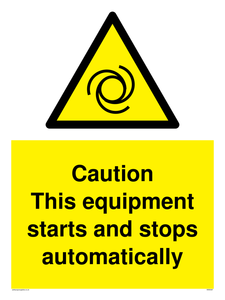 WM5587: Caution Equipment starts and stops automatically