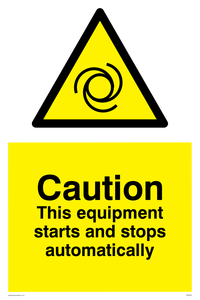 WM5587: Caution Equipment starts and stops automatically