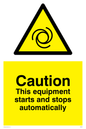 WM5587: Caution Equipment starts and stops automatically