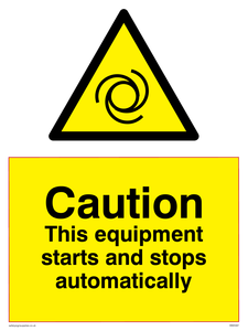 WM5587: Caution Equipment starts and stops automatically