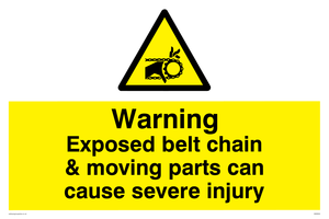 WM5604: Exposed belt chain can cause severe injury