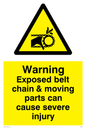 WM5604: Exposed belt chain can cause severe injury