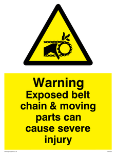 WM5604: Exposed belt chain can cause severe injury