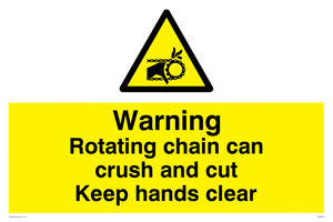 WM5605: Rotating chain can crush and cut