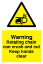 WM5605: Rotating chain can crush and cut