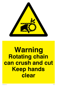 WM5605: Rotating chain can crush and cut