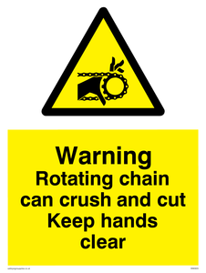 WM5605: Rotating chain can crush and cut