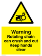 WM5605: Rotating chain can crush and cut