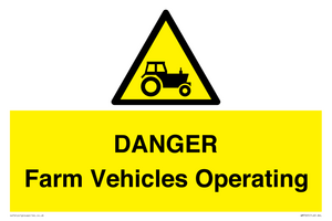 WM7005: DANGER Farm Vehicles Operating