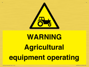 WM7006: WARNING Agricultural equipment operating