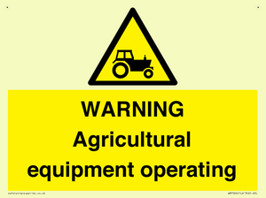 WM7006: WARNING Agricultural equipment operating