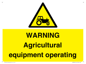 WM7006: WARNING Agricultural equipment operating