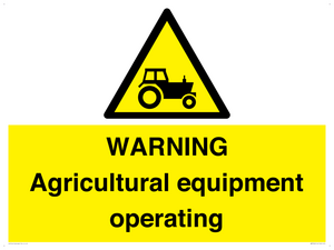 WM7006: WARNING Agricultural equipment operating