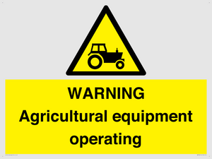 WM7006: WARNING Agricultural equipment operating