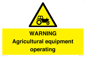 WM7006: WARNING Agricultural equipment operating