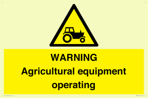 WM7006: WARNING Agricultural equipment operating