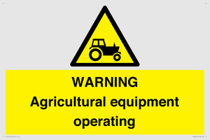 WM7006: WARNING Agricultural equipment operating