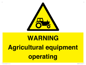 WM7006: WARNING Agricultural equipment operating