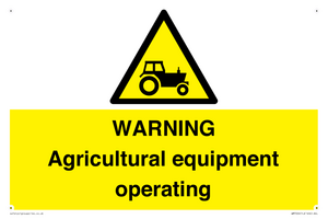 WM7006: WARNING Agricultural equipment operating