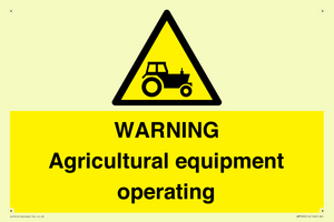 WM7006: WARNING Agricultural equipment operating