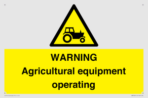 WM7006: WARNING Agricultural equipment operating