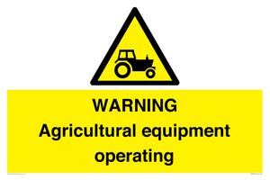 WM7006: WARNING Agricultural equipment operating