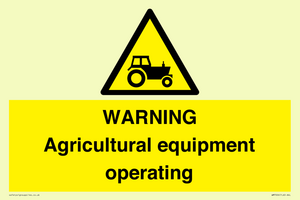 WM7006: WARNING Agricultural equipment operating