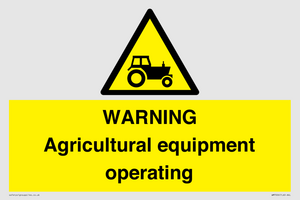WM7006: WARNING Agricultural equipment operating