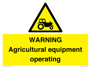 WM7006: WARNING Agricultural equipment operating