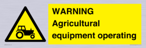 WM7006: WARNING Agricultural equipment operating