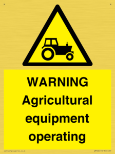 WM7006: WARNING Agricultural equipment operating
