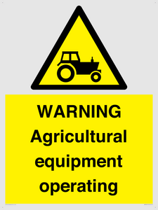 WM7006: WARNING Agricultural equipment operating