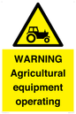 WM7006: WARNING Agricultural equipment operating