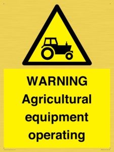 WM7006: WARNING Agricultural equipment operating