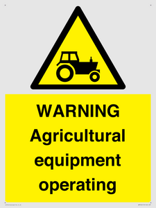 WM7006: WARNING Agricultural equipment operating
