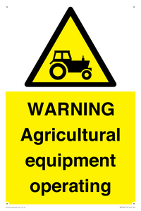 WM7006: WARNING Agricultural equipment operating