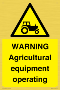 WM7006: WARNING Agricultural equipment operating