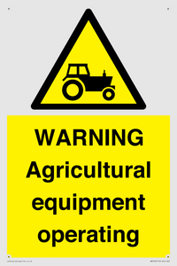 WM7006: WARNING Agricultural equipment operating
